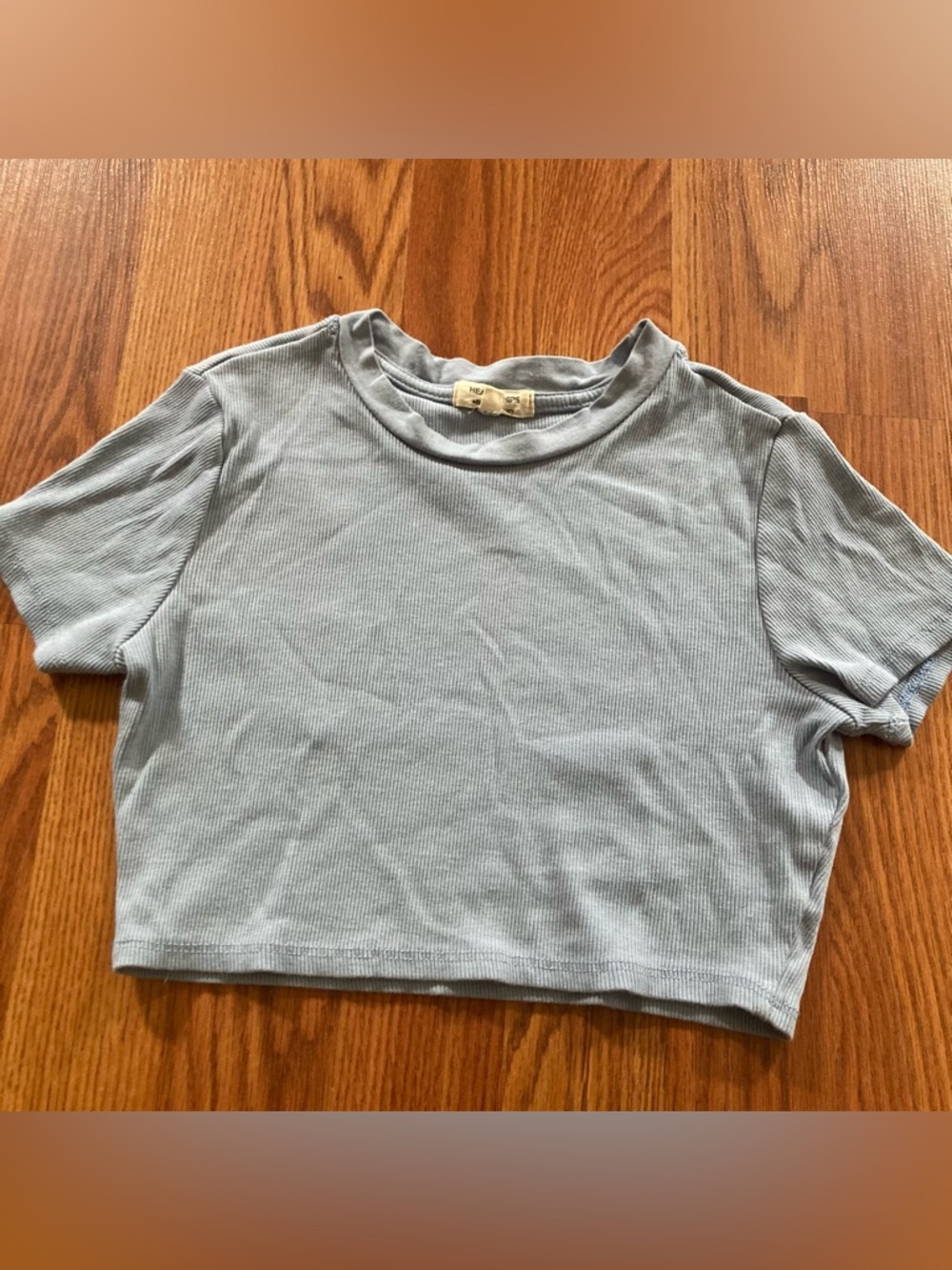 Light blue crop top